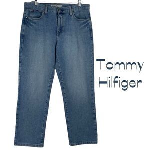 Tommy Hilfiger Boyfriend Mid Rise Straight Leg Blue Jeans Size 33 Bohemian